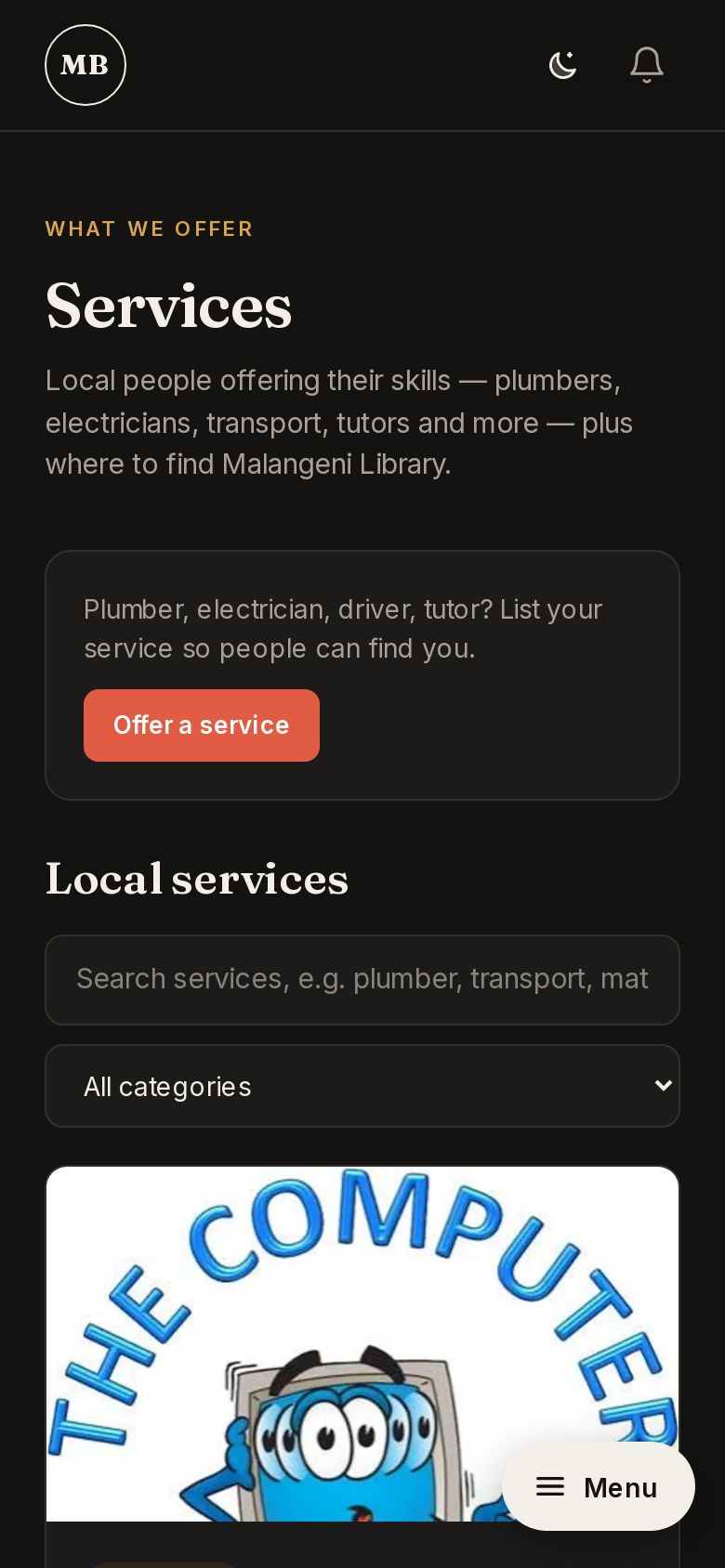 Local services directory